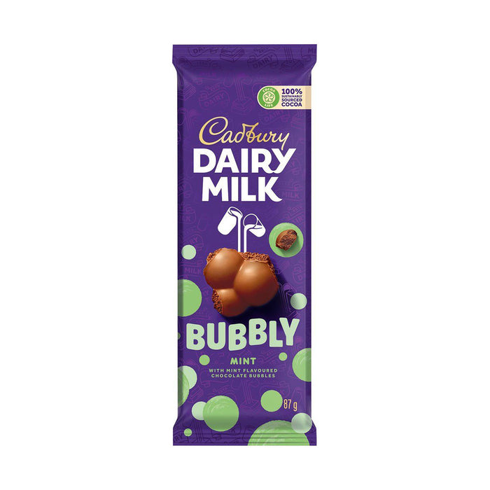 Cadbury Dairy Milk Bubbly Mint Chocolate Slab 87g