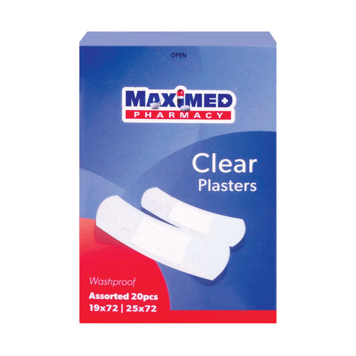 Maximed Plasters Clear Assorted Sizes 20 Plasters