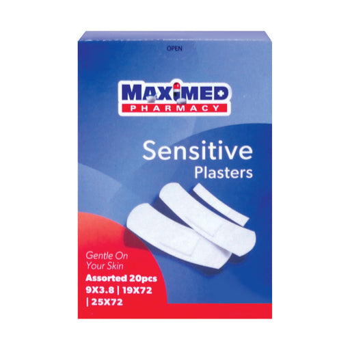 Maximed Plasters Sensitive Assorted Sizes 20 Plasters