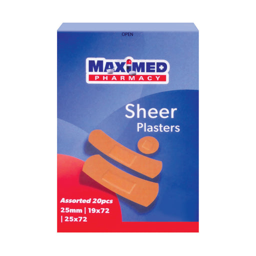 Maximed Plasters Sheer Assorted Sizes 20 Plasters