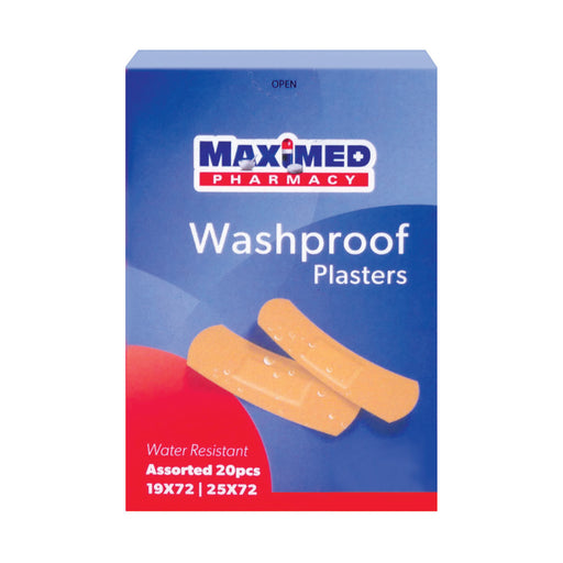 Maximed Plasters Wash Proof Assorted Sizes 20 Plasters