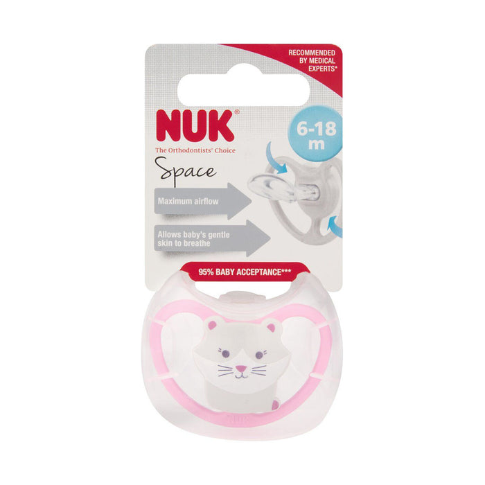 Nuk Space Soother Neutral 6-18 Months Girl