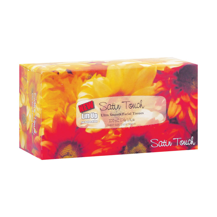Satin Touch 2 Ply Facial Tissues 200 Pack