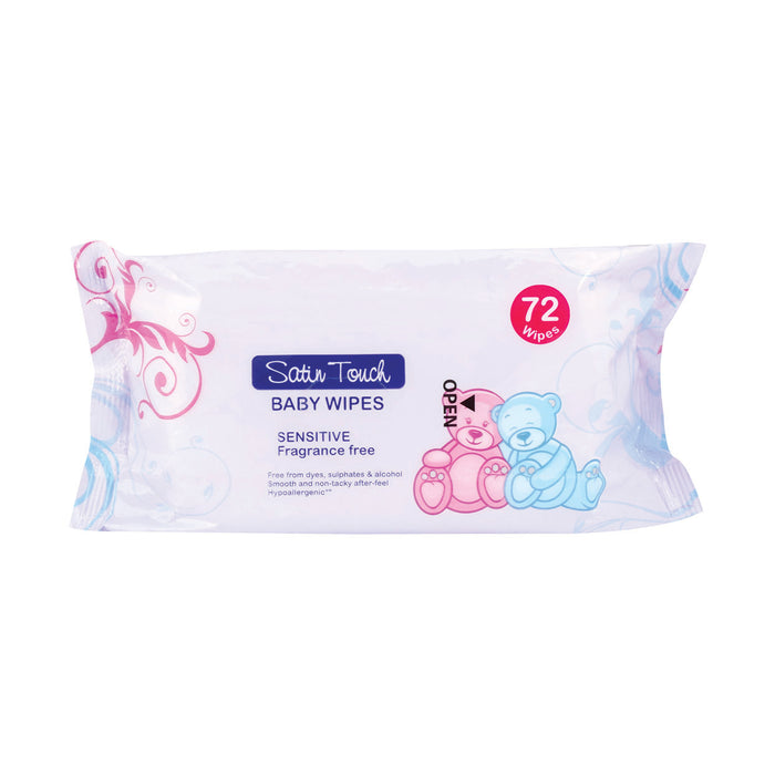 Satin Touch Baby Wipes Fragrance Free 72 Wipes