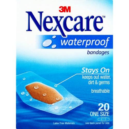 3M Nexcare Waterproof Bandages 20 Strips