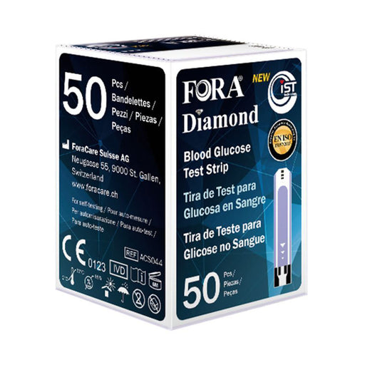 Fora Diamond Blood Glucose 0.5ul Test Strips 50