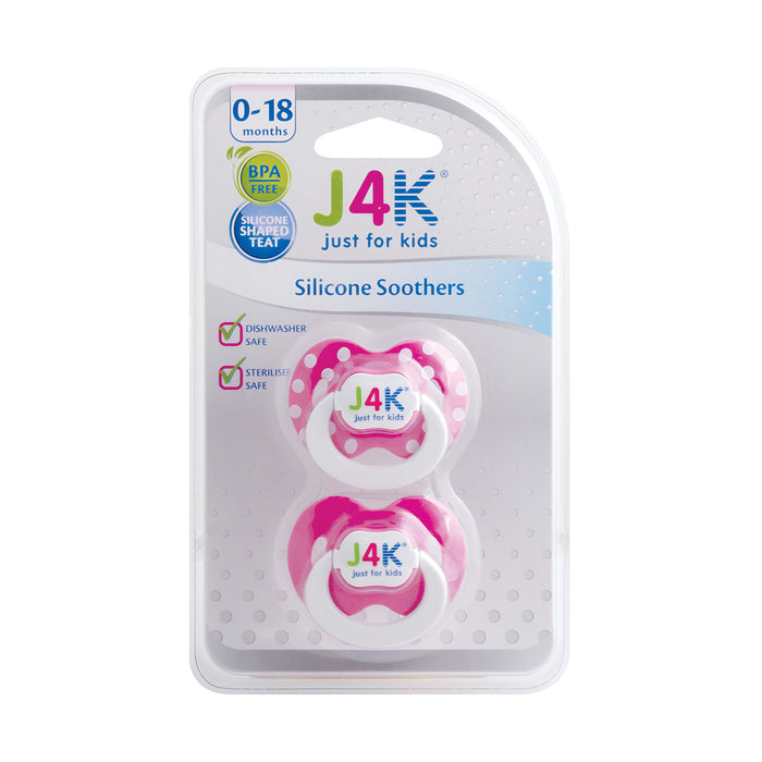J4K Silicone Soother 2 Pack - Pink