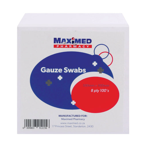 Maximed Gauze Swabs 8 Ply 100mm x 100mm 100