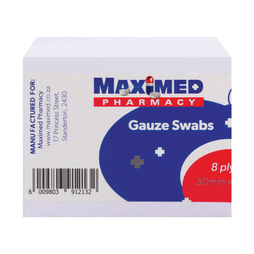 Maximed Gauze Swabs 8 Ply 50mm x 50mm 100
