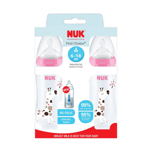 Nuk First Choice Plus With Temperature Control 300ml 6-12 Months Twin Pack
