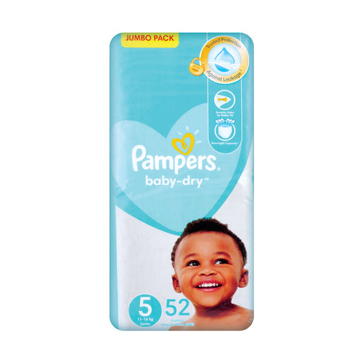 Pampers Active Baby-Dry 5 Junior Jumbo Pack 52 Nappies