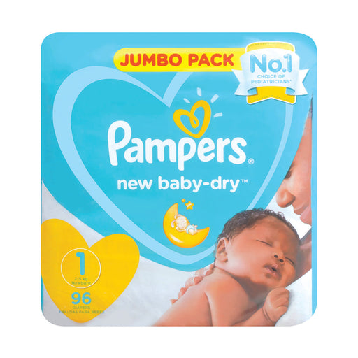 Pampers New Baby-Dry Jumbo Pack Size 1 96 Nappies