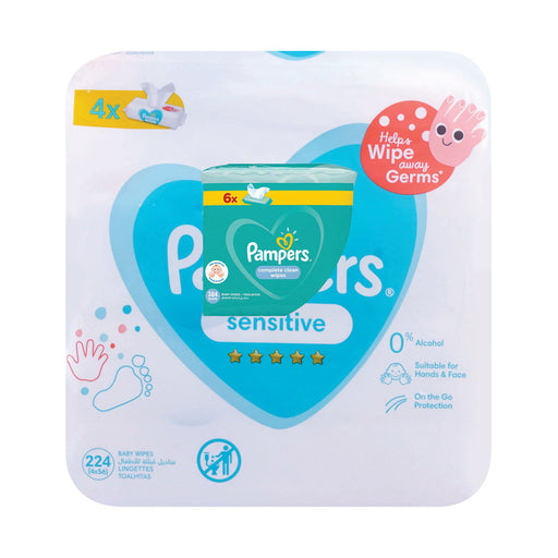 Pampers Sensitive Baby Wipes 4x 56 Wipes