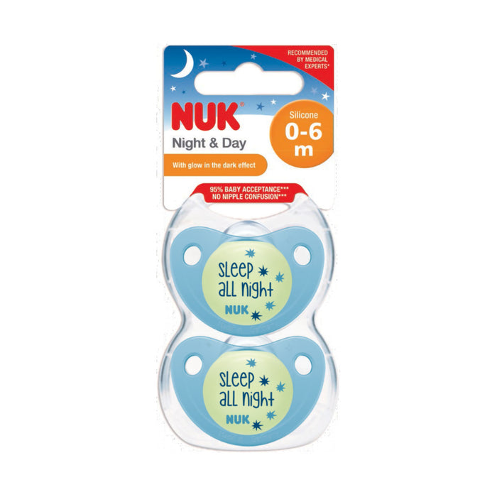 Silicone Night & Day Soother Boy 0-6 Months