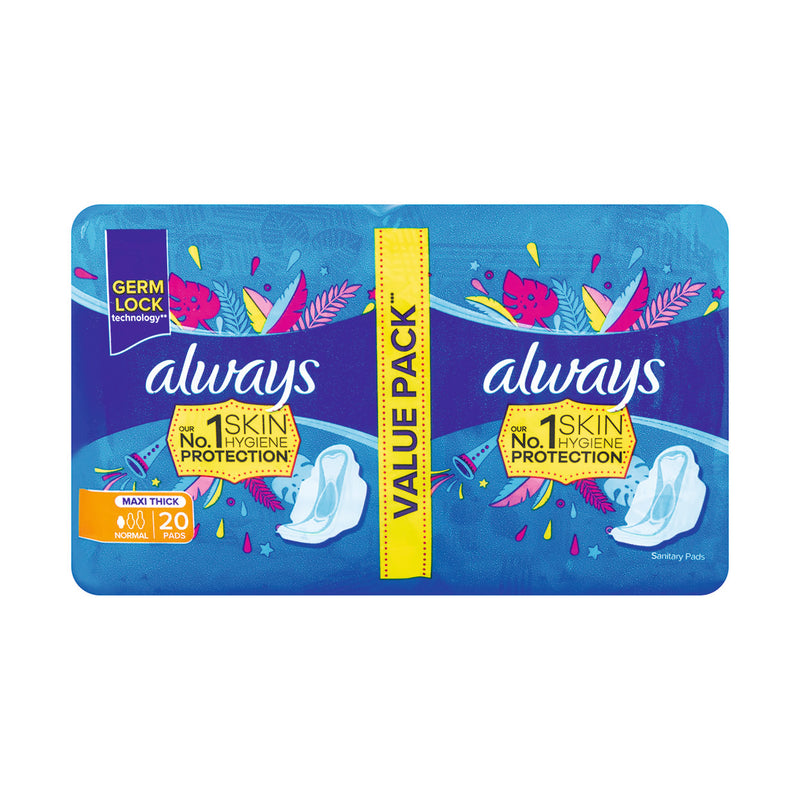 Always Maxi Normal Always Maxi Sanitary Pads Duo Pack Normal 20 Pads — Maximed Pharmacy