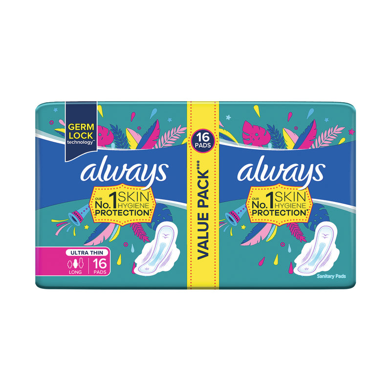 Always Ultra Thin Long Sanitary Pads 16 Pads
