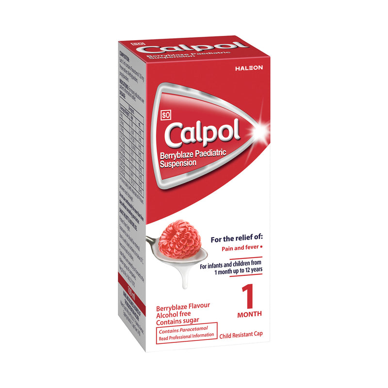 Calpol Paediatric Suspension Syrup Berry Blaze 100ml