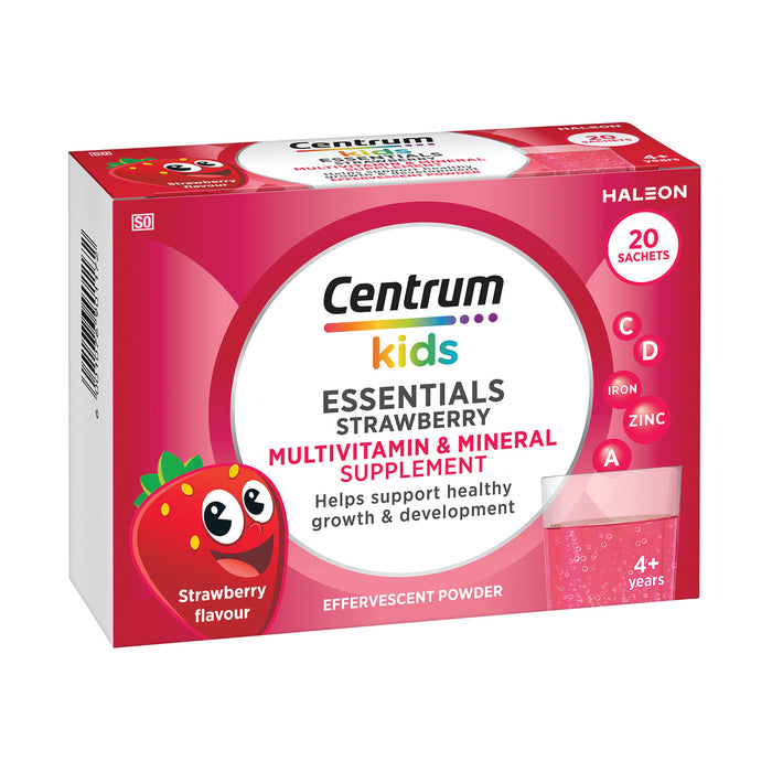 Centrum Kids Essentials Strawberry Effervescent 20 Sachets