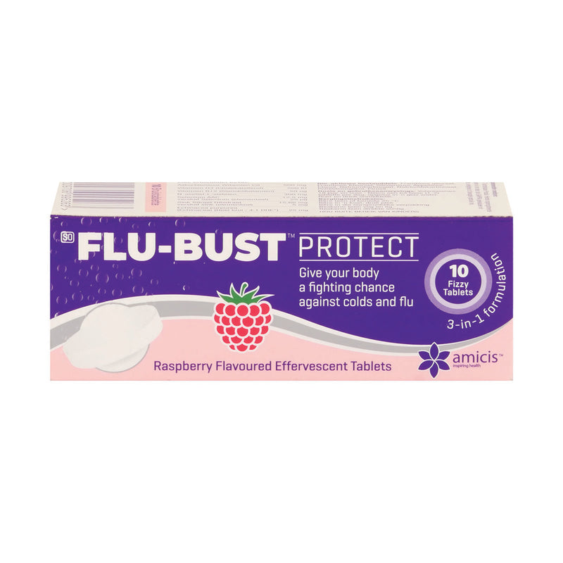 Flu Bust Protect Raspberry 10 Effervescent Tablets