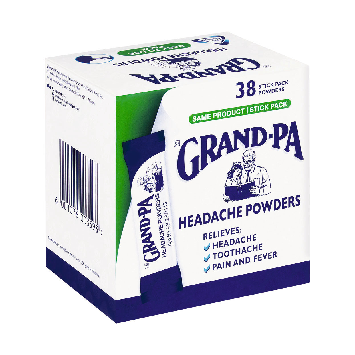 Grand-Pa Headache Powder 38 Stick Pack — Maximed Pharmacy