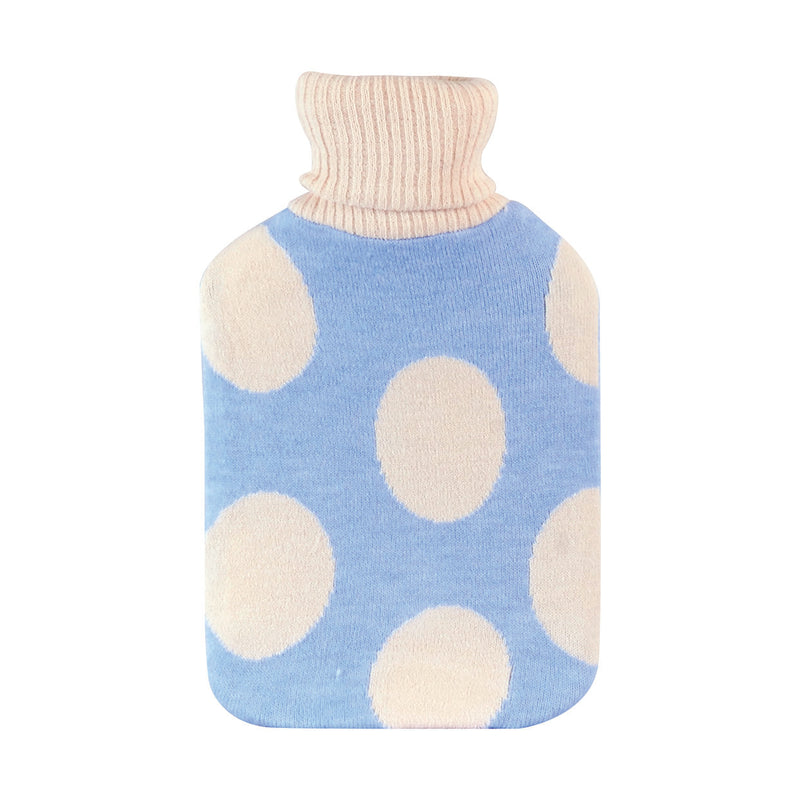 Jenam Cosy Hot Water Bottle - Blue With Cream Dots