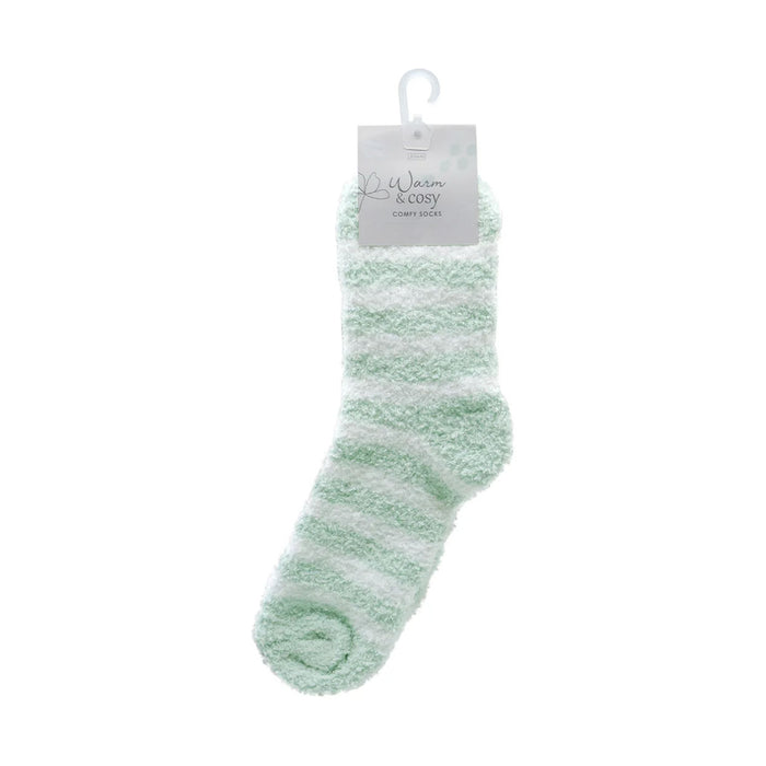 Jenam Cosy Socks Fluffy - Mint Stripe