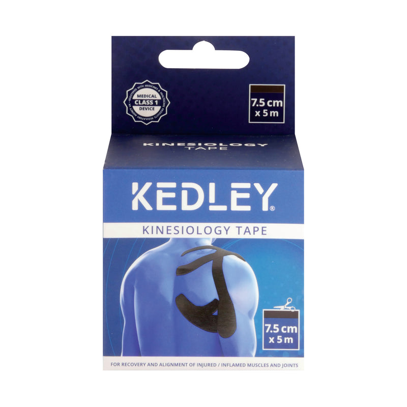 Kedley Kinesiology Tape Black 7.5cm x 5m