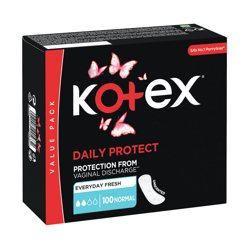 Kotex Daily Protect Unscented Normal Pantyliners 100 Pack