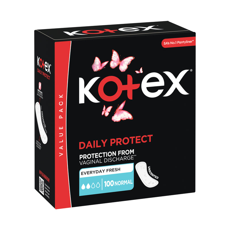 Kotex Daily Protect Unscented Normal Pantyliners 100 Pack