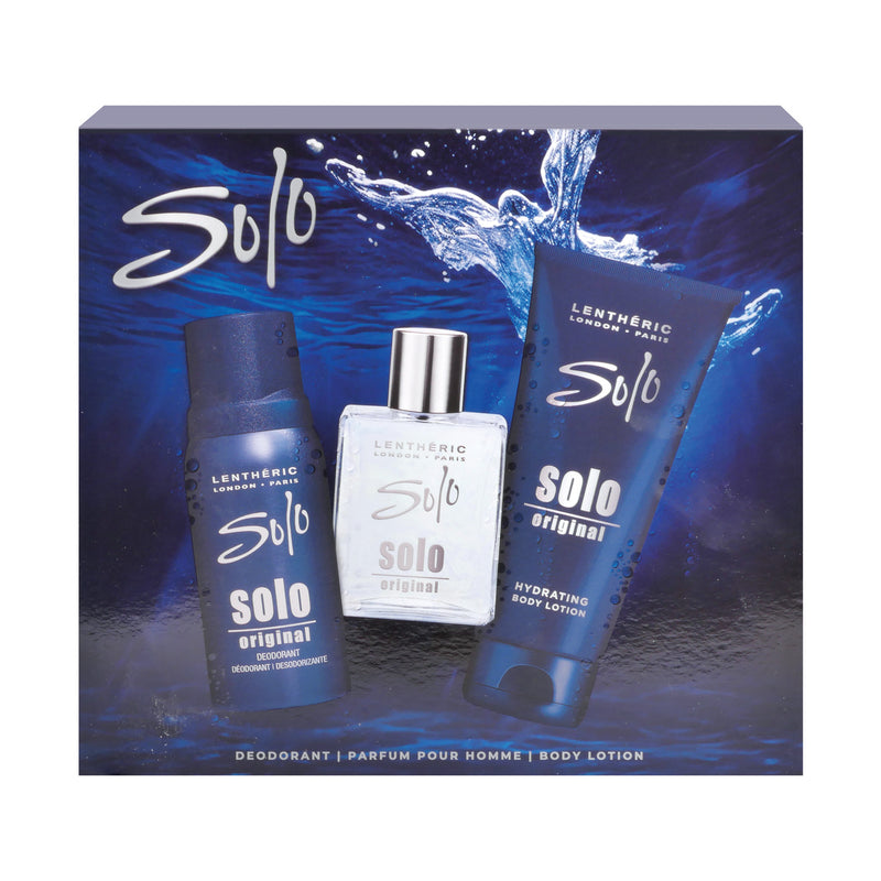Lentheric Solo Original Parfum Pour Homme 100ml, Body Lotion 250ml & Deodorant 150ml