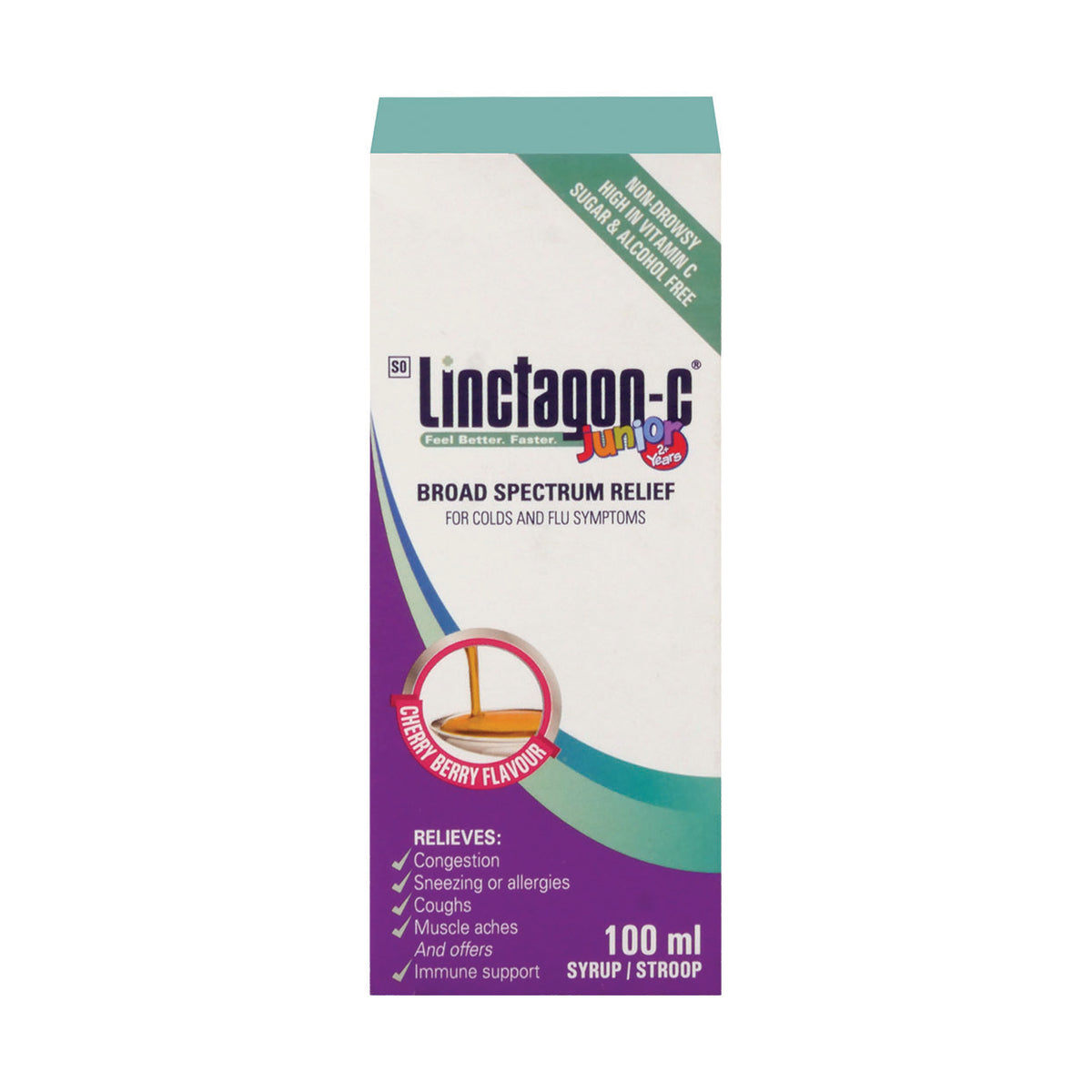 LinctagonC Junior Cherry B Syrup 100ml Maximed
