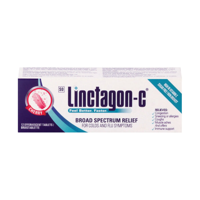 Linctagon Effervescent Vitamins Cherry 12 Effervescent Tablets