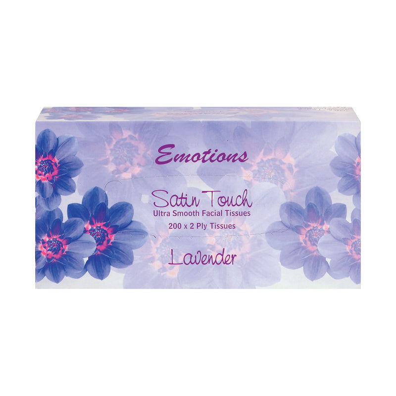 Satin Touch 2 Ply Tissues Lavender 200 Pack