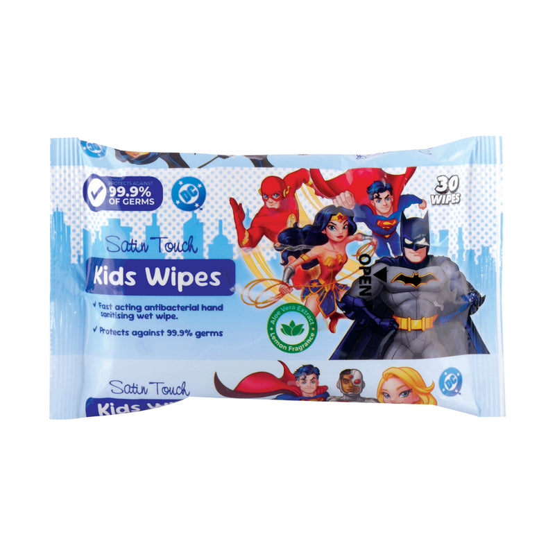 Satin Touch Justice League Kids 30 Wipes