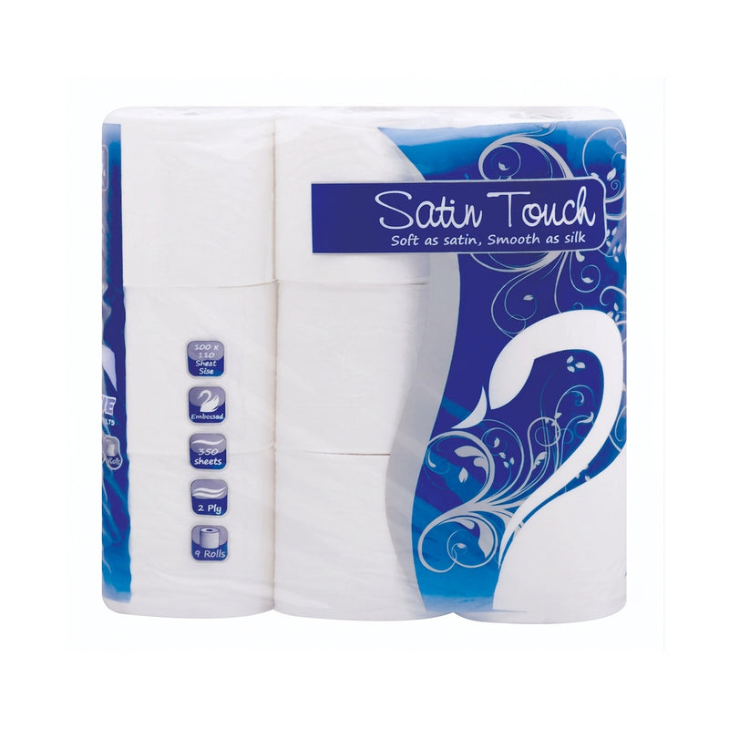 Satin Touch Toilet Paper 2 Ply 9 Pack
