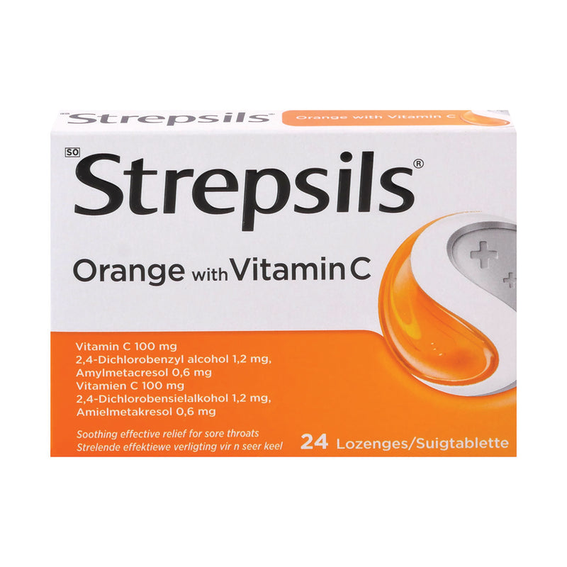 Strepsils Orange With Vit C 24 Lozenges