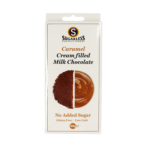 Sugarless Milk Chocolate Caramel Slab 100g