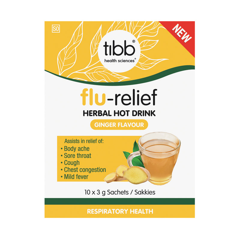 Tibb Flu-Relief Hot Drink Ginger 10 Sachets