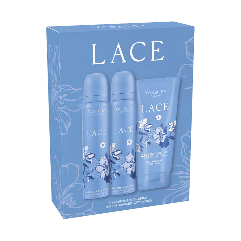 Yardley Lace 2x Body Spray & Body Lotion Set 150ml
