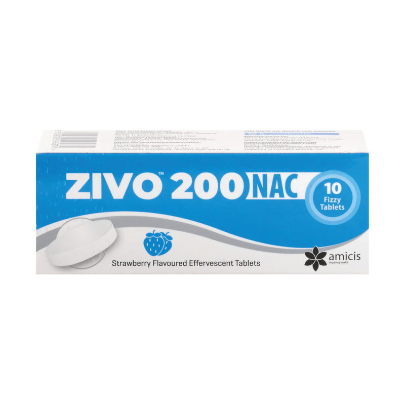 Zivo 200 Nac Strawberry 10 Effervescent Tablets