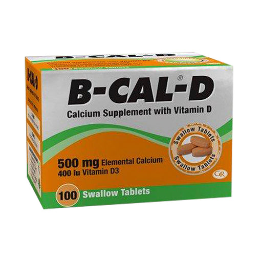 B-Cal-D Calcium Supplement with Vitamin D 100 Tablets