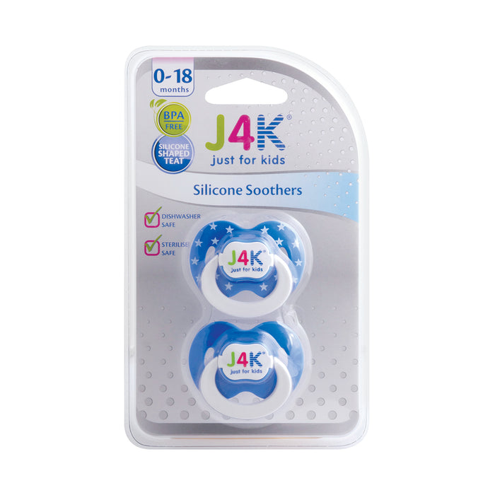 J4K Silicone Soother 2 Pack - Blue