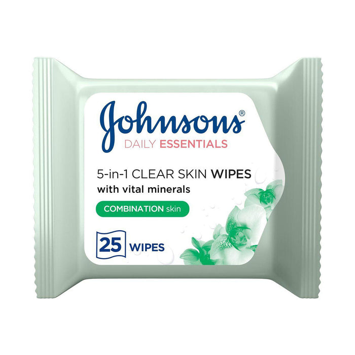 Johnsons Daily Essentials Face Wipes Combination 25 Wipes