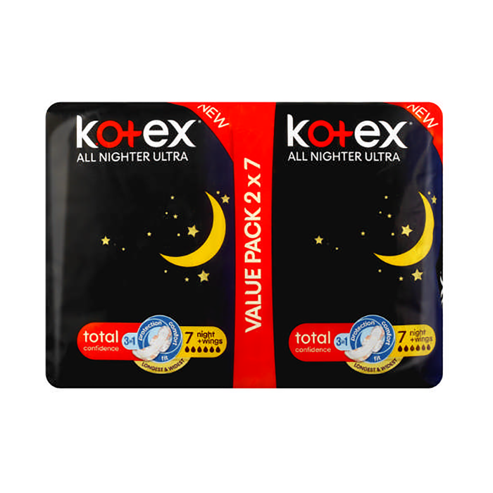 Kotex Allnighter Ultra Thin Overnight Duo 14 Pack