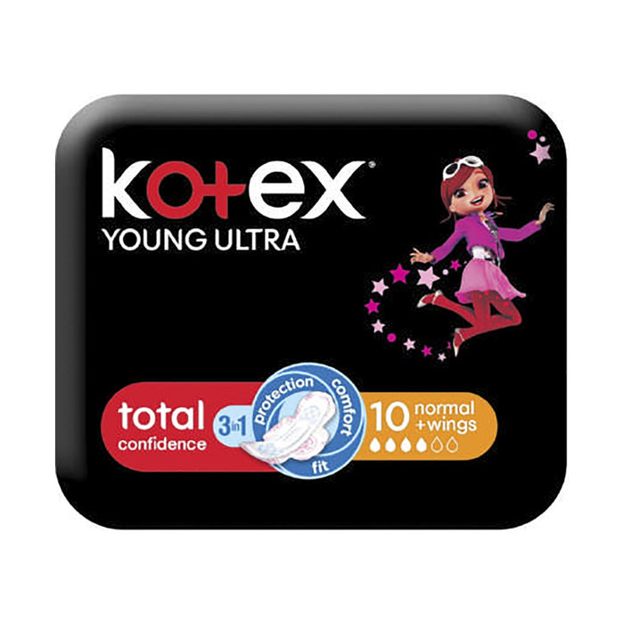 Kotex Young Ultra Thin Pads Normal + Wings 10