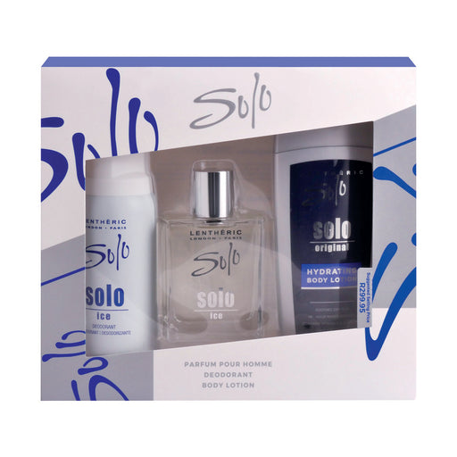 Lentheric Solo Ice Parfum Pour Homme 100ml, Body Lotion 250ml & Deodorant 150ml