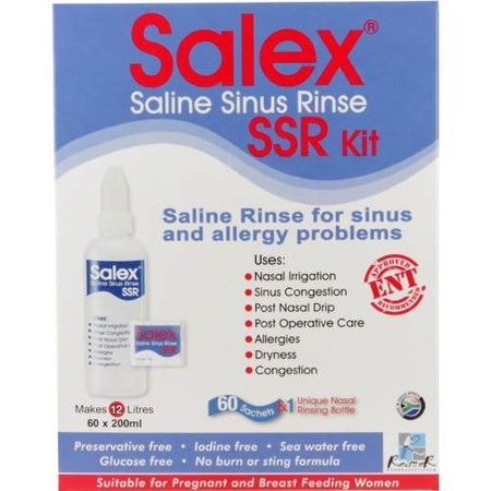 Salex Saline Sinus Rinse SSR Kit 60 Sachets - Maximed