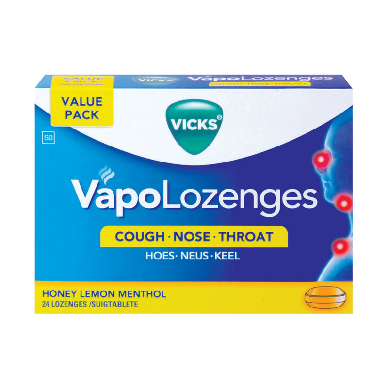 Vicks Vapo Honey Lemon Menthol  Lozenges 24 Lozengers